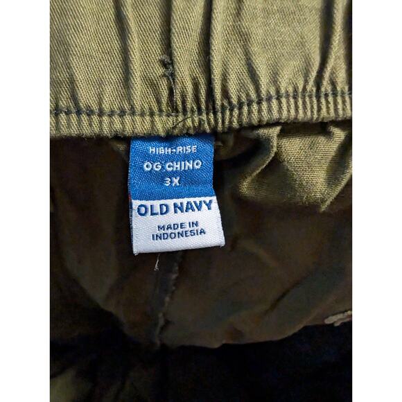 Old Navy OG Chino Pants Womens PLus Size 3X Green High Rise Elastic Waist NWT - Picture 3 of 7